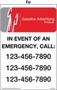 D-64-EM# - 4"W X 6"H - Emergency Number Decal