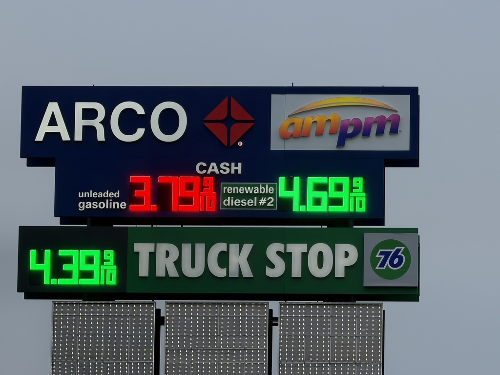 60" High DIP LED Fuel Price Sign. 174.13" x 64.37" x 0.75" Weatherproof Retrofit System Assembled Complete with Meanwell Power Supply