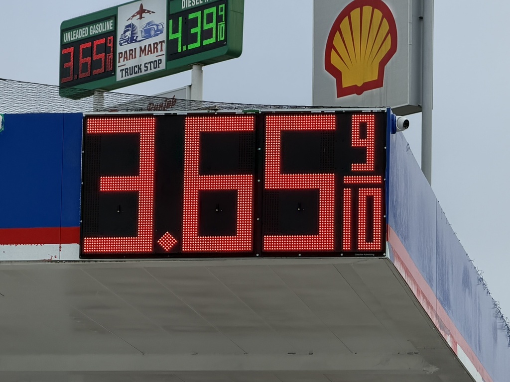 32" High DIP LED Fuel Price Sign. 74" x 35.25" x 0.75" Weatherproof Retrofit System Assembled Complete with Meanwell Power Supply