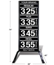 4 GRADES VXS410 SERIES FUEL PRICE SIGN WITH 12" FLIP DIGITS VERSA DISPLAY - FREESTANDING - CURB STAND - MONUMENT STYLE