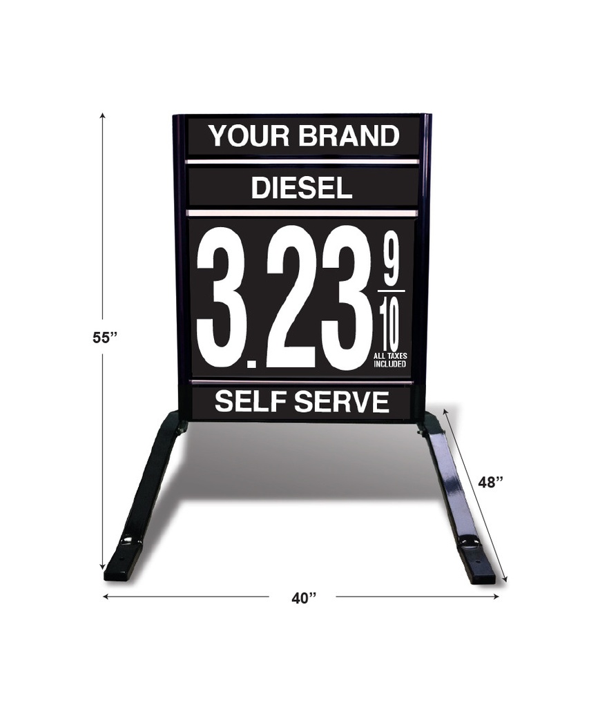 1 GRADE VXS110 SERIES FUEL PRICE SIGN WITH 22" FLIP DIGITS VERSA DISPLAY - FREESTANDING - CURB STAND - MONUMENT STYLE