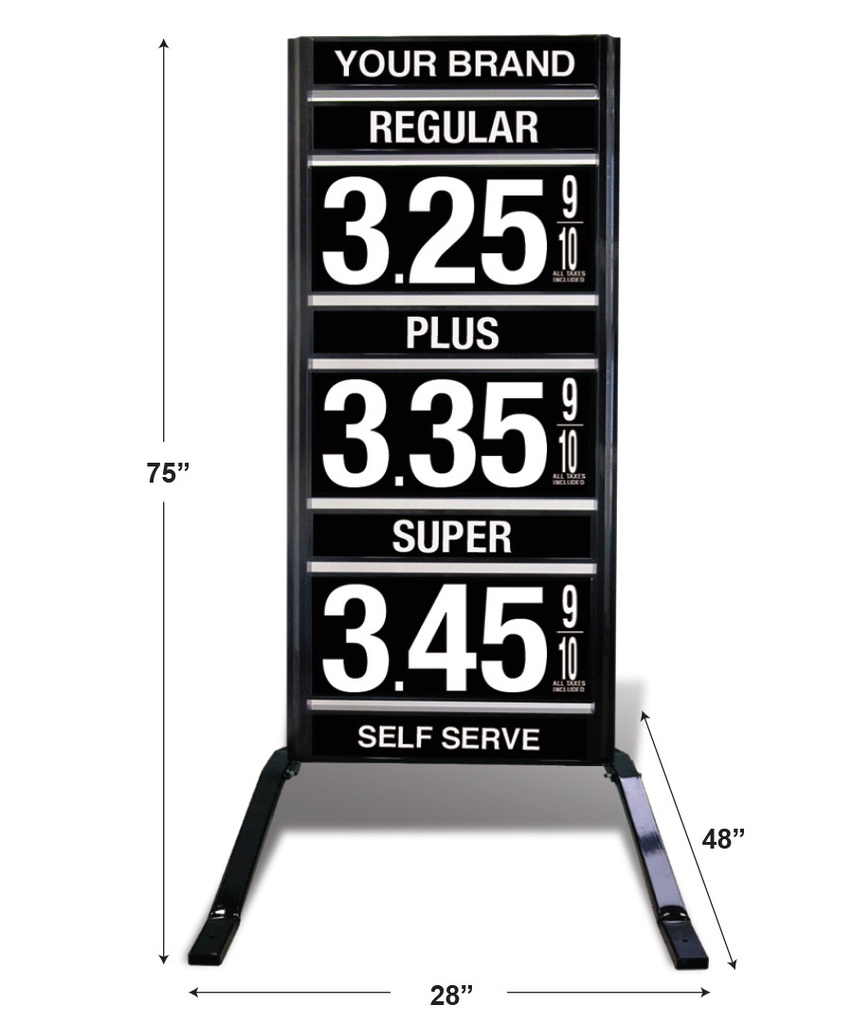 3 GRADES VXS310 SERIES FUEL PRICE SIGN WITH 12" FLIP DIGITS VERSA DISPLAY - FREESTANDING - CURB STAND - MONUMENT STYLE