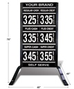 3 GRADES VXS320 SERIES CASH/CREDIT FUEL PRICE SIGN WITH 12" FLIP DIGITS VERSA DISPLAY - FREESTANDING - CURB STAND - MONUMENT STYLE