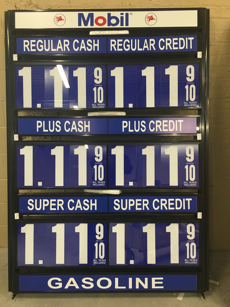 3 GRADES VXS320 SERIES CASH/CREDIT FUEL PRICE SIGN WITH 12" FLIP DIGITS VERSA DISPLAY - FREESTANDING - CURB STAND - MONUMENT STYLE