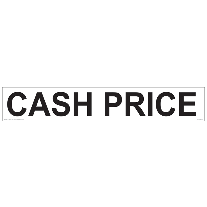 CVD08-27 - 24"W X 4"H - Payment Decal - CASH PRICE