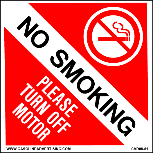 CVD08-81 - 3.5"W X 3.5"H - Smoking & Flammable Warning Decal - NO SMOKING