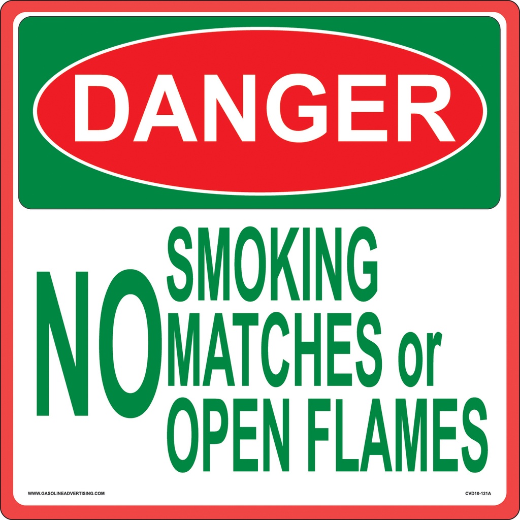 CVD10-121 Smoking & Flammable Warning Decal - DANGER NO SMOKING...