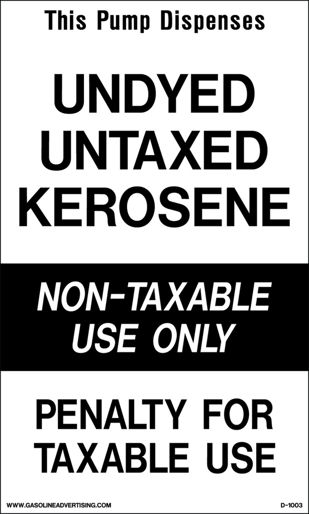 D1003 IRS Mandated Decal - THIS PUMP DISPENSES...