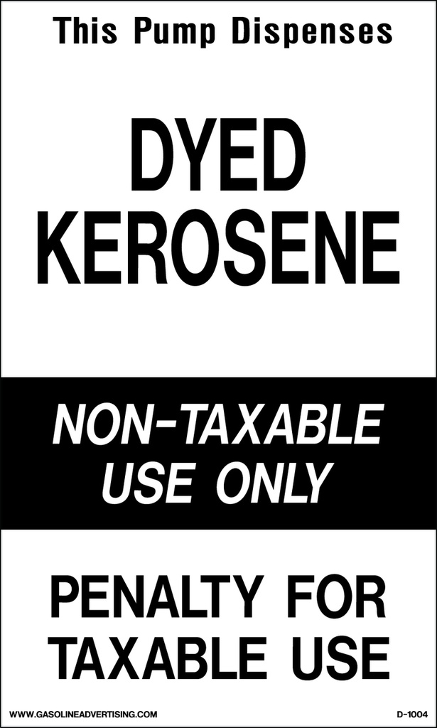 D1004 IRS Mandated Decal - THIS PUMP DISPENSES...