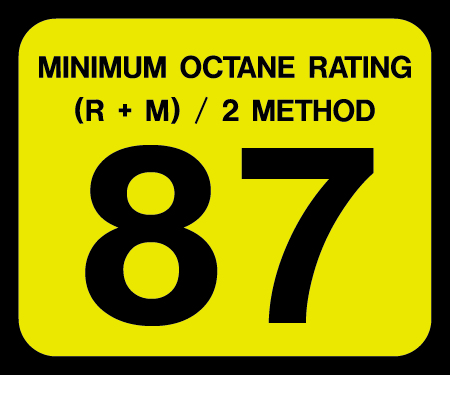 D-20-87 Octane & Cetane Rating Decal - MINIMUM OCTANE...