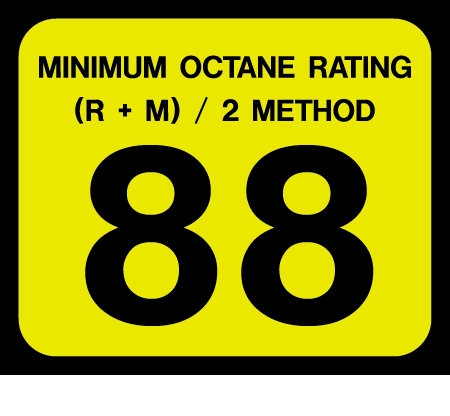 D-20-88 Octane & Cetane Rating Decal - MINIMUM OCTANE...