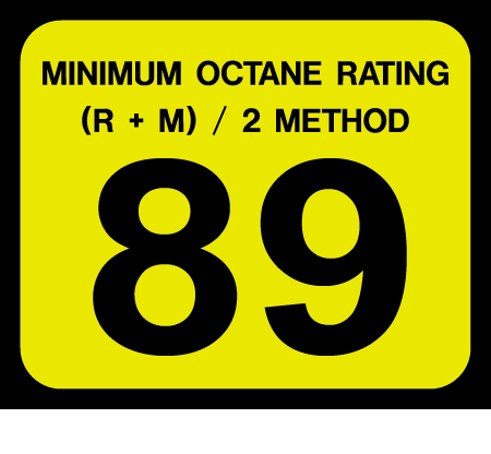 D-20-89 Octane & Cetane Rating Decal - MINIMUM OCTANE...