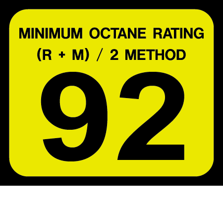 D-20-92 Octane & Cetane Rating Decal - MINIMUM OCTANE...