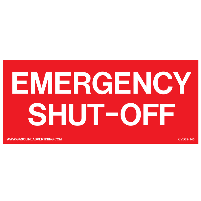 D-226 Emergency & Fire Prevention Decal - EMERGENCY SHUT-OFF