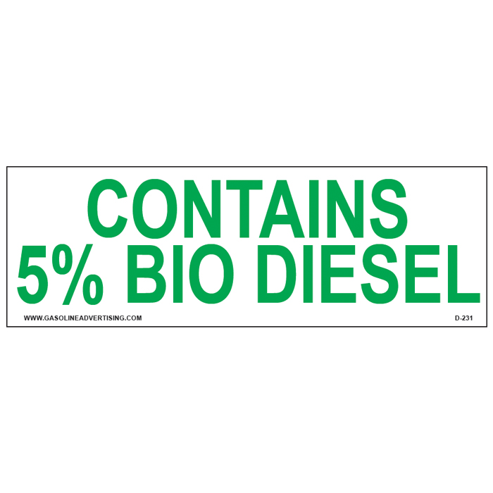 D-231 EPA Regulated Ethanol Decal - CONTAINS 5%...