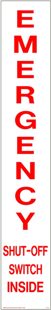 D-23W Emergency & Fire Prevention Decal - EMERGENCY SHUT-OFF...