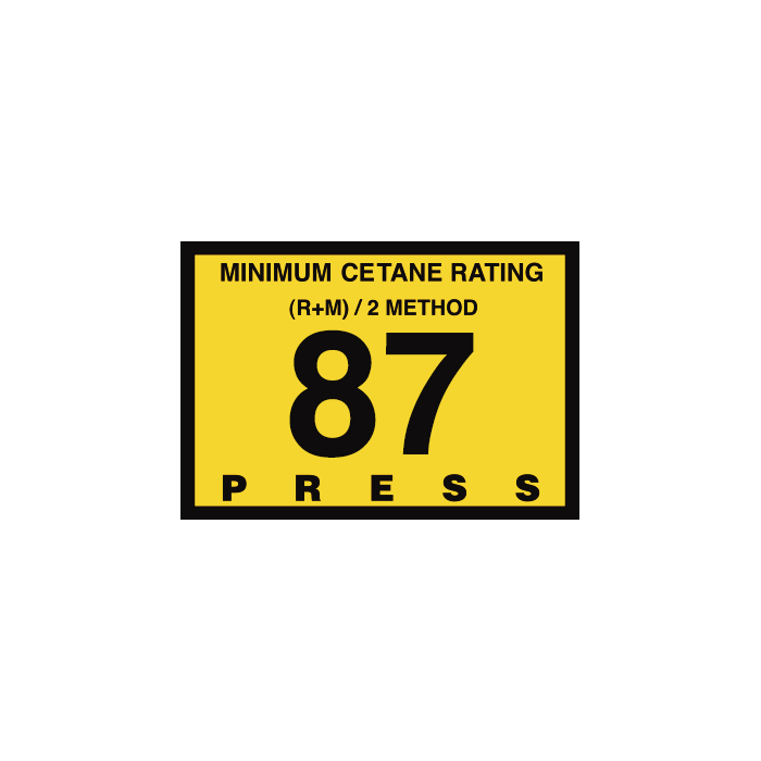 D-28-87 Octane & Cetane Rating Decal - MINIMUM OCTANE...