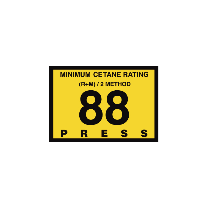 D-28-88 Octane & Cetane Rating Decal - MINIMUM OCTANE...