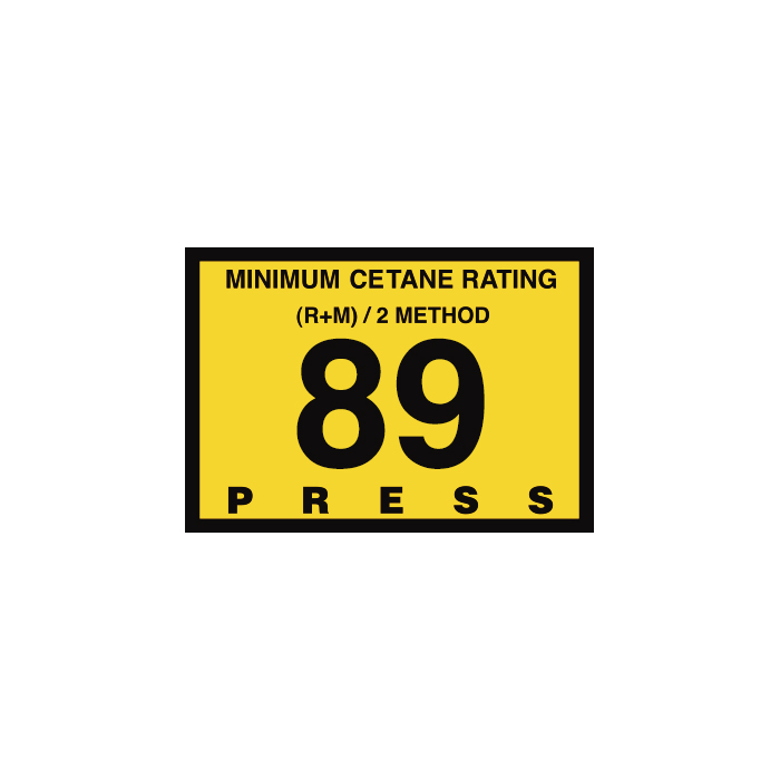 D-28-89 Octane & Cetane Rating Decal - MINIMUM OCTANE...