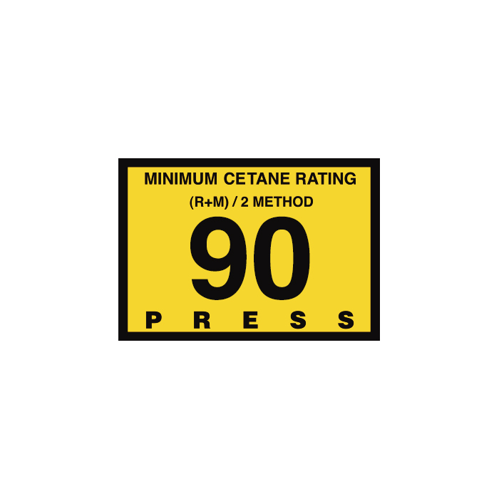 D-28-90 Octane & Cetane Rating Decal - MINIMUM OCTANE...