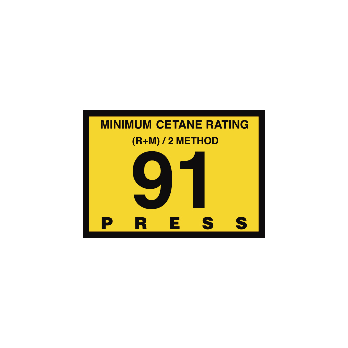 D-28-91 Octane & Cetane Rating Decal - MINIMUM OCTANE...