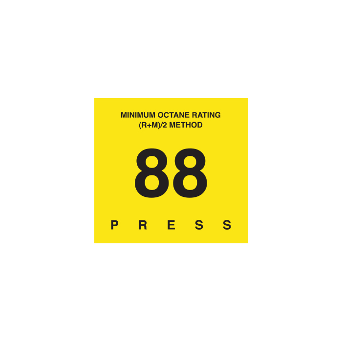 D-29-88 Octane & Cetane Rating Decal - MINIMUM OCTANE...