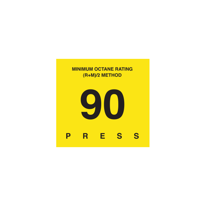 D-29-90 Octane & Cetane Rating Decal - MINIMUM OCTANE...