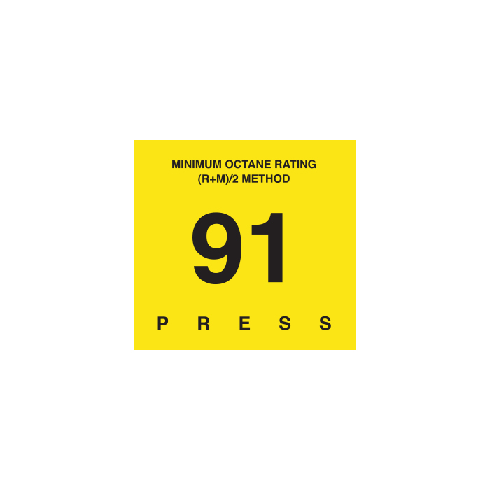 D-29-91 Octane & Cetane Rating Decal - MINIMUM OCTANE...