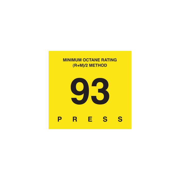 D-29-93 Octane & Cetane Rating Decal - MINIMUM OCTANE...