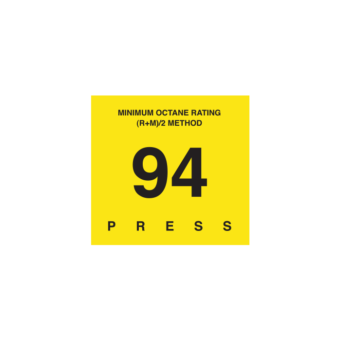 D-29-94 Octane & Cetane Rating Decal - MINIMUM OCTANE...