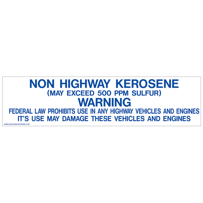 D-358 Pump Ad. Panel Decal - NON HIGHWAY KER...