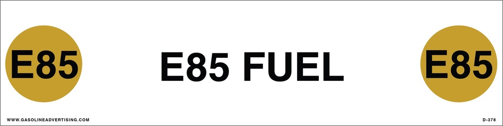 D-378 - 12"W x 3"H - API COLOR CODED DECAL - E85 FUEL