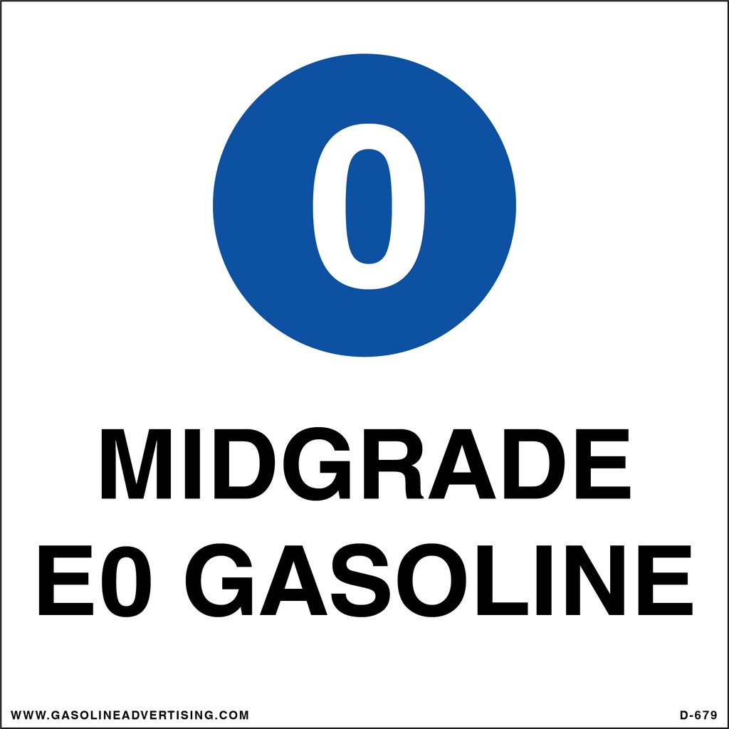 D-679 - 6"W x 6"H - API Color Coded Decal - MIDGRADE E0 GASOLINE