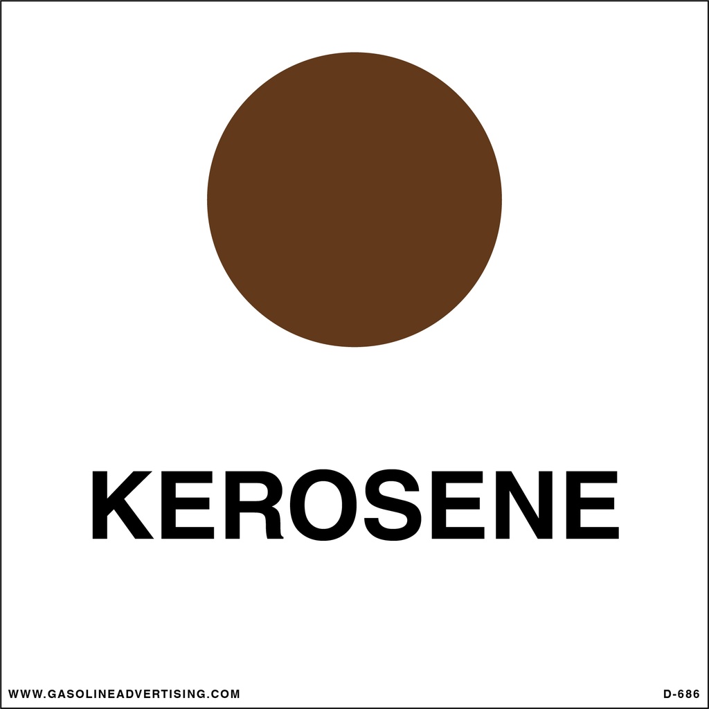 D-686-N - 6"W x 6"H - API Color Coded Decal - KEROSENE