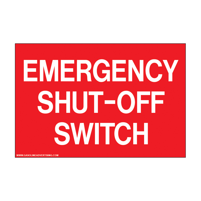 D-801 Emergency & Fire Prevention Decal - EMERGENCY SHUT-OFF...