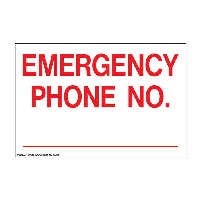 D-805 Emergency & Fire Prevention Decal - EMERGENCY PHONE NO