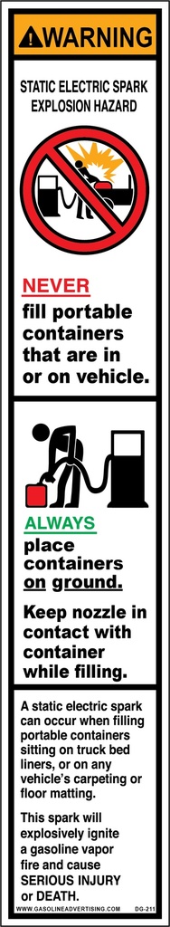 DG-211 Fueling Instructions Graphics - WARNING...