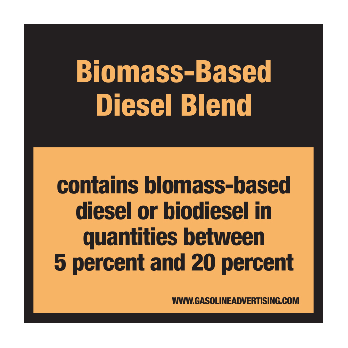 D-30B Pump Ad. Panel Decal - BIOMASS BASED