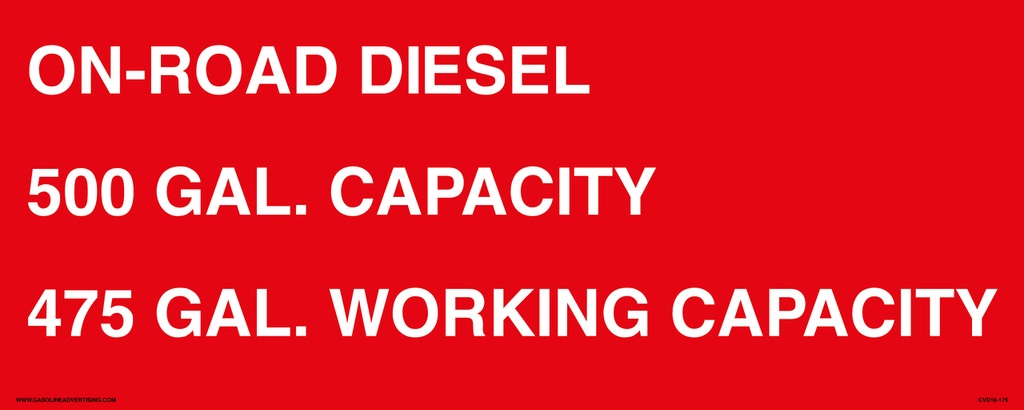 CVD16-175 - 25"W X 10"H - ON-ROAD DIESEL... Decal