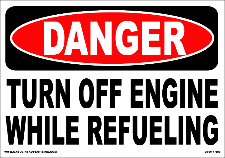 CVD17-003 - 10"W X 7"H - DANGER TURN OFF ENGI... Decal