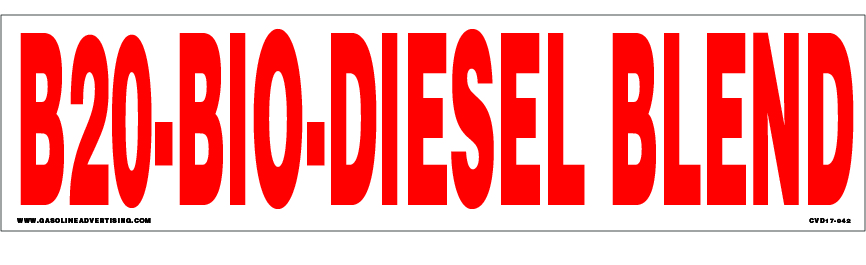 CVD17-042 - 12"W X 3"H - B2O-BIO-DIESEL... Decal