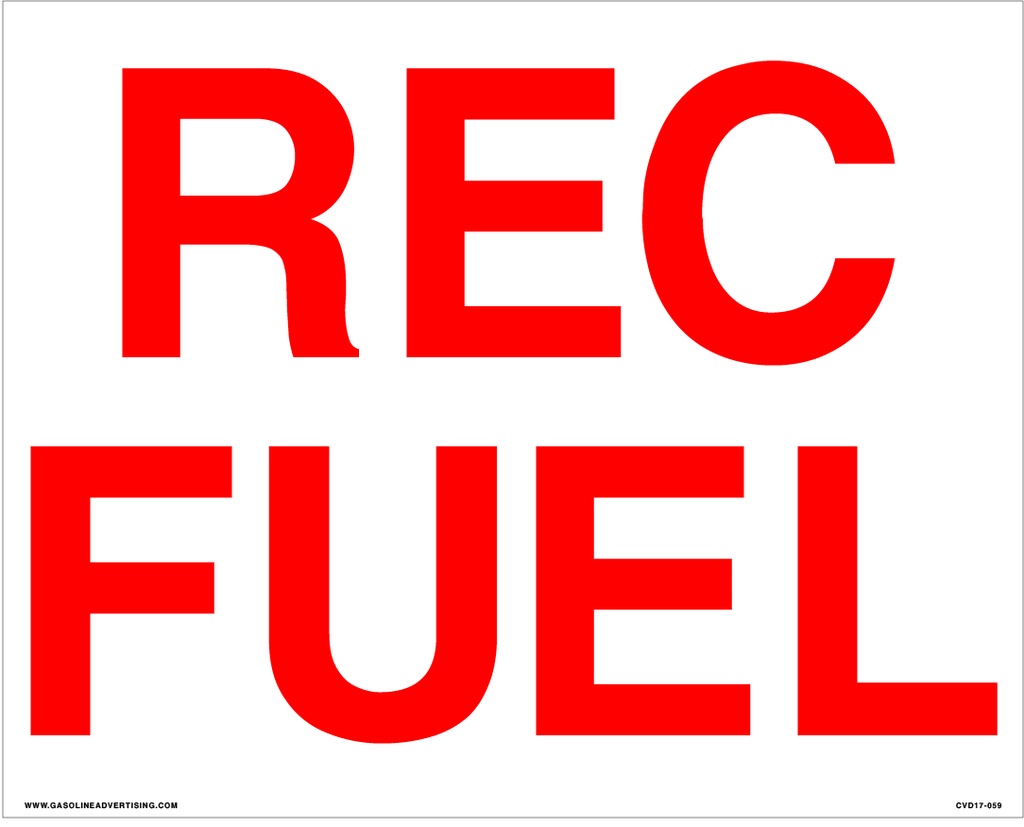 CVD17-059 - 10"W X 7"H - REC FUEL Decal