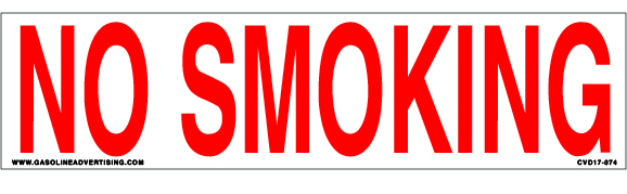 CVD17-074 - 8"W X 2"H - NO SMOKING Decal