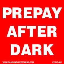 CVD17-082 - 3"W X 3"H - PREPAY AFTER DARK Decal