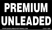 CVD17-085 - 3"W X 1.75"H - PREMIUM UNLEADED Decal