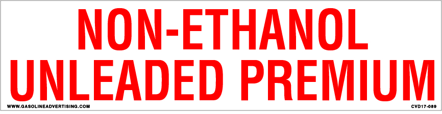 CVD17-089 - 12"W X 3"H - NON-ETHANOL... Decal