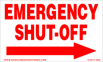 CVD17-090 - 5"W X 3"H - EMERGENCY SHUT-OFF Decal