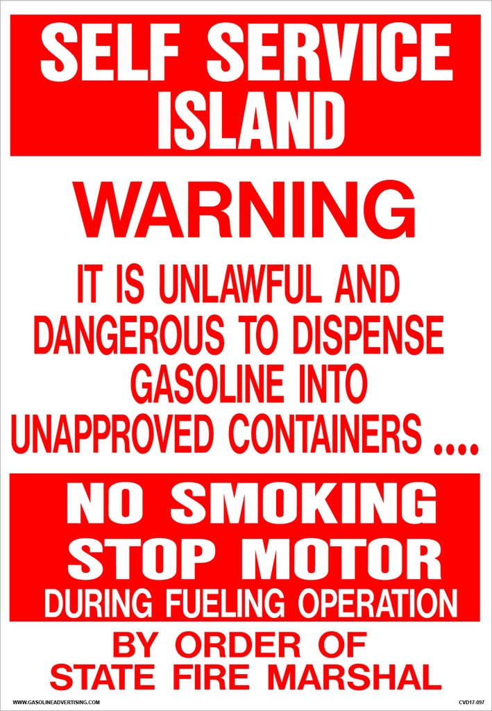 CVD17-097 - 18"W X 26"H - SELF SERVICE ISLAND Decal