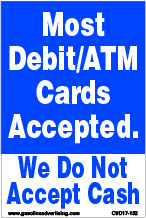 CVD17-152 - 2.0"W X 3.0"H - MOST DEBIT/ATM CARD... Decal