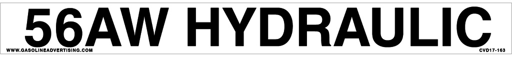 CVD17-163 - 20.0"W X 2.0"H - 56AW HYDRAULIC Decal